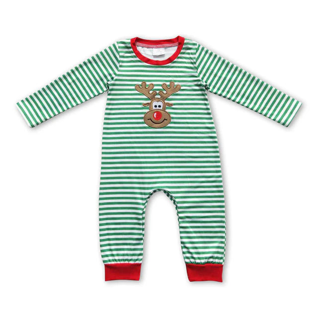 RTS NO MOQ Sibling milk silk Baby Girls And Boys Cute Christmas Deer Print Pants Two Piece Set Dress Rompers