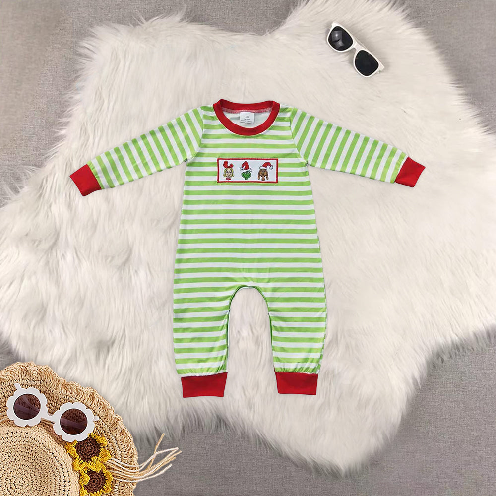 RTS NO MOQ Baby boy clothes Christmas long Sleeve Romper Mixed Sizes