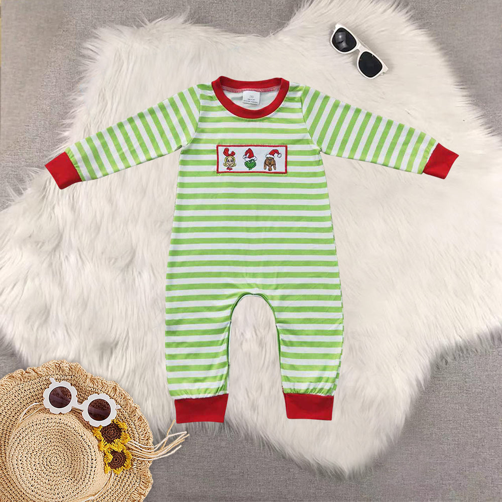 RTS NO MOQ Sibling Baby girls clothes Embroidery Christmas long-sleeved trousers suit & rompers and dress