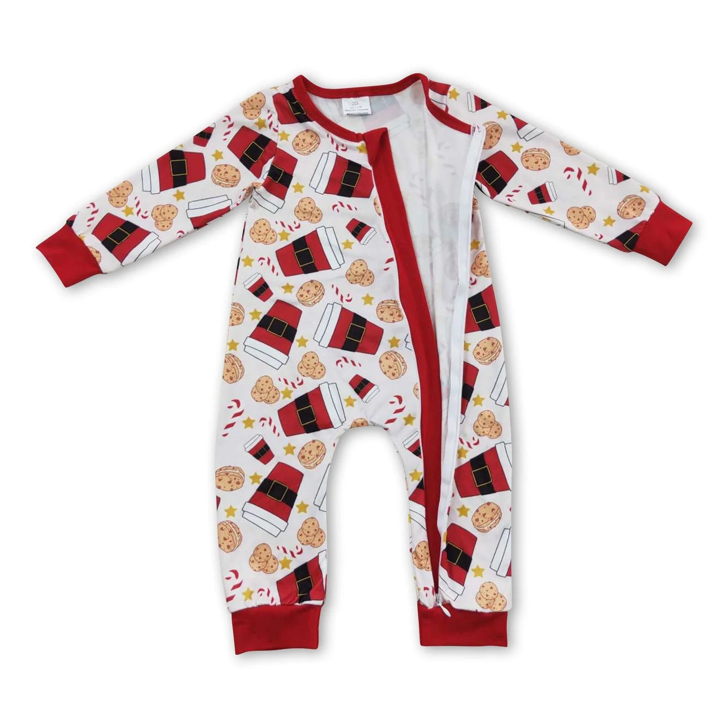 RTS NO MOQ Sibling milk silk Baby Boys Girls Christmas Long Sleeve Zip Up Rompers