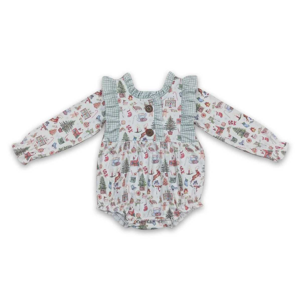 RTS NO MOQ Sibling baby girl clothes Christmas long sleeve dress and romper