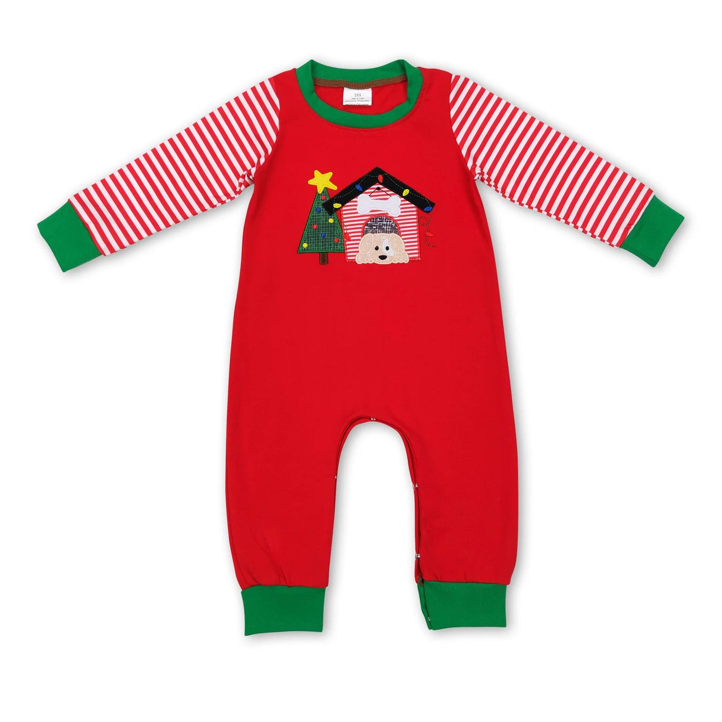 RTS NO MOQ Sibling milk silk Baby Boys Girls Christmas Long Sleeve Rompers Holiday Outfit