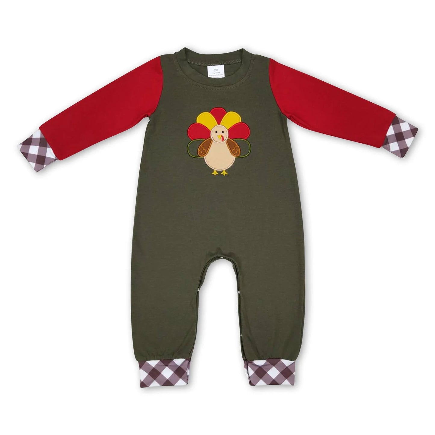 RTS NO MOQ Sibling milk silk Baby Boys Cute Cute Fall Thanksgiving Turkey Print Rompers Holiday Daily Outfit