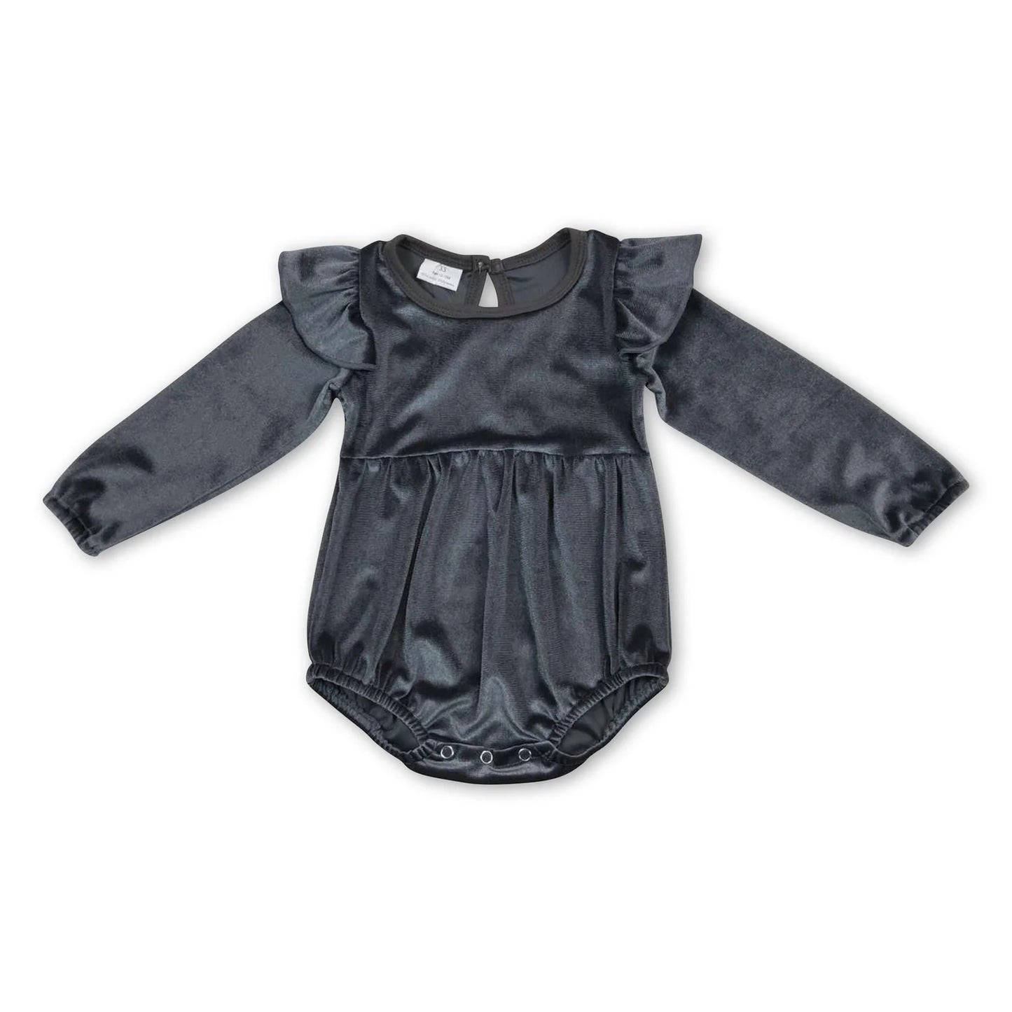 RTS NO MOQ Sibling cotton Baby Girls Solid Color Velvet Long Sleeve Sleep Romper