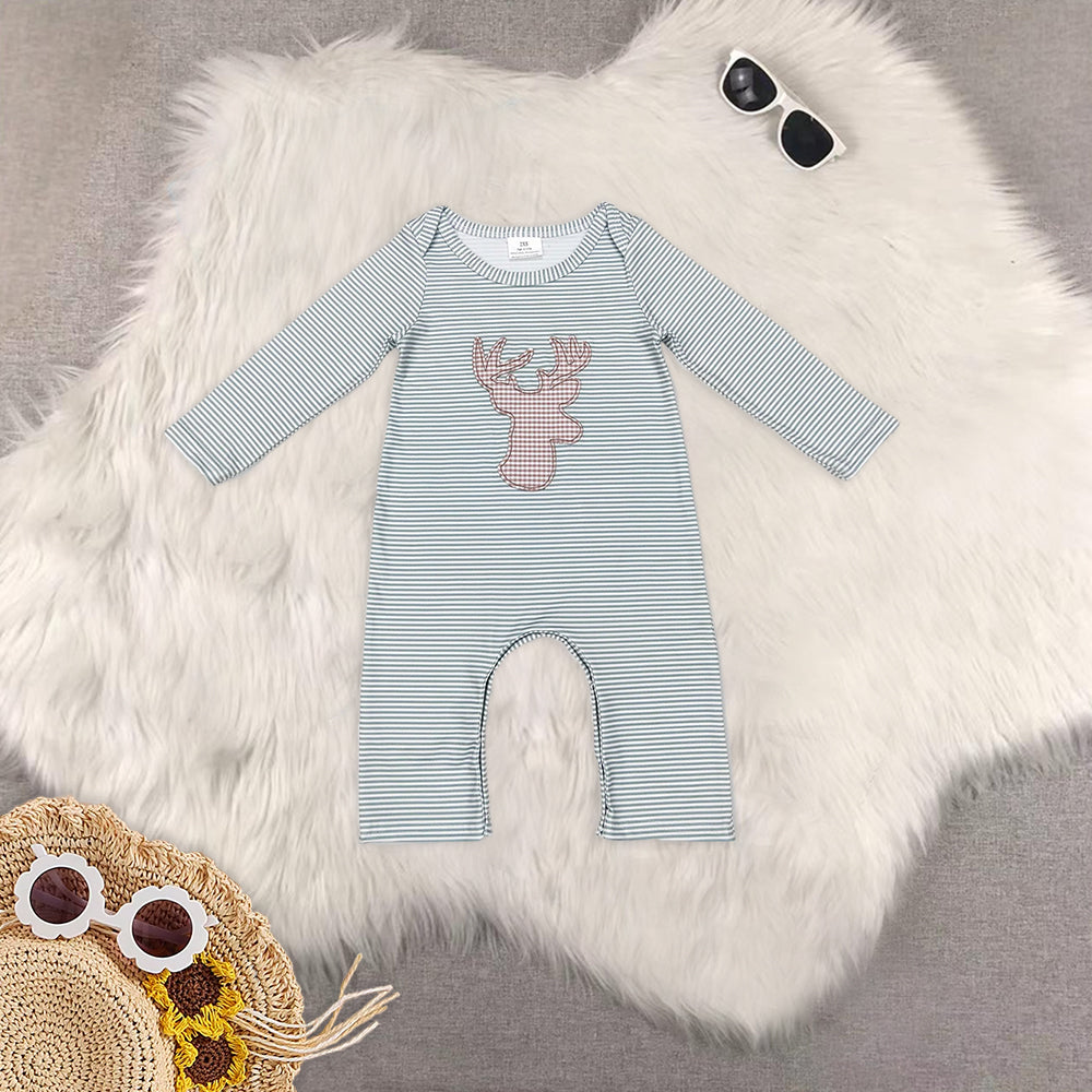 RTS NO MOQ Baby boy clothes modal Christmas long Sleeve Romper Mixed Sizes