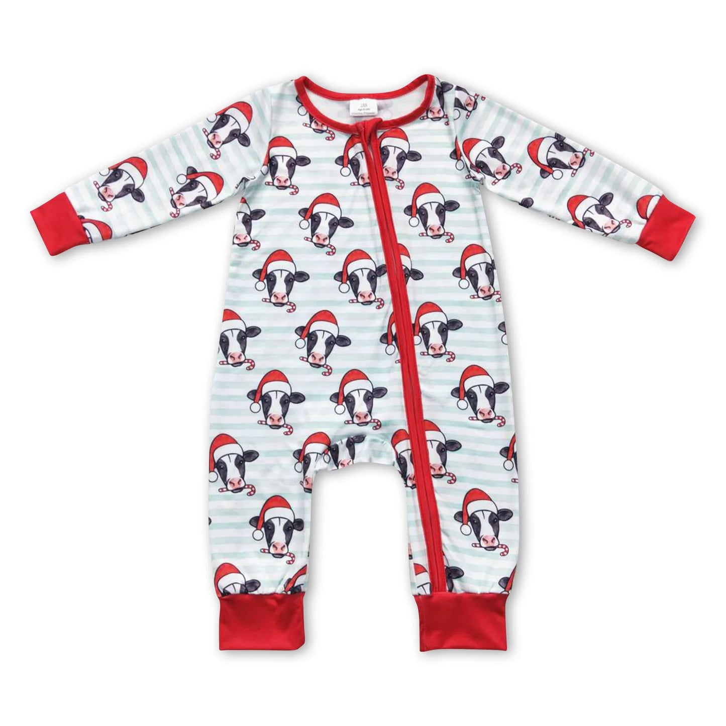 RTS NO MOQ Sibling milk silk Baby Boys Girls Christmas Long Sleeve Zip Up Rompers