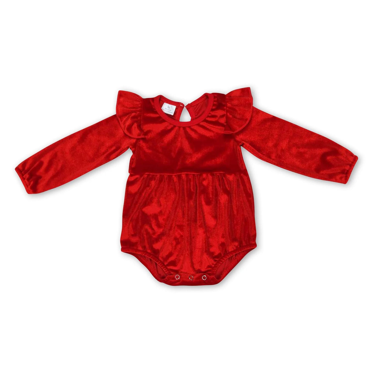 RTS NO MOQ Sibling cotton Baby Girls Solid Color Velvet Long Sleeve Sleep Romper