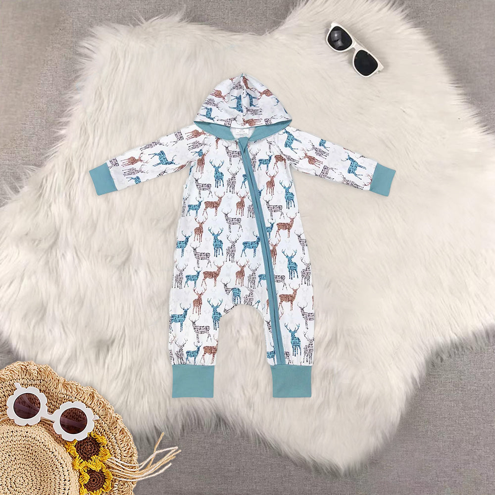 RTS NO MOQ Baby boy clothes hooded long Sleeve Romper Mixed Sizes