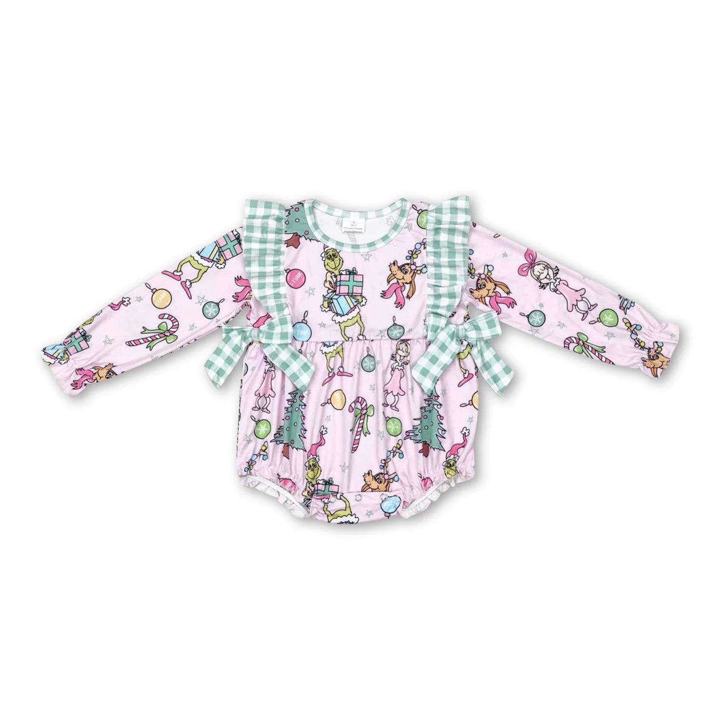 RTS NO MOQ Sibling milk silk Cute Clothes Baby Girls Pink Christmas Bows Tunic Pants Clothes Sets Romper Dress