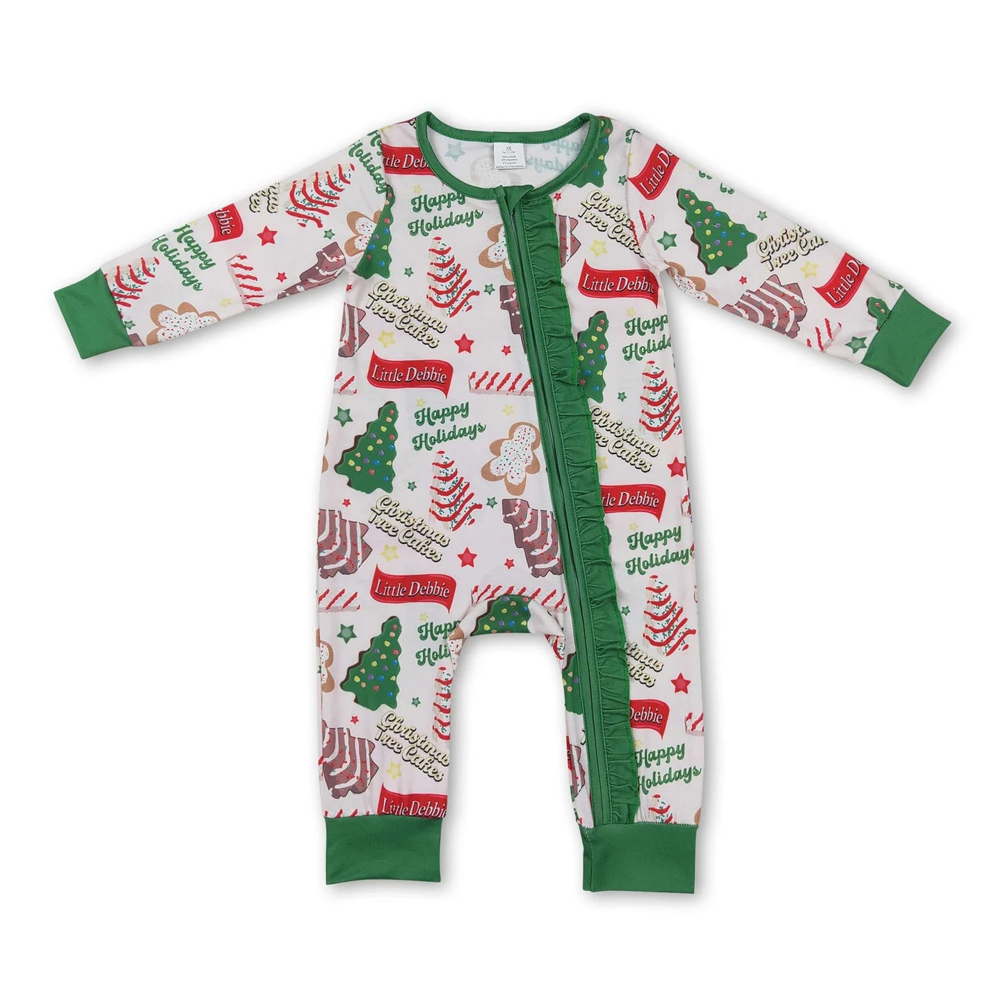 RTS NO MOQ Sibling milk silk Baby Boys Girls Christmas Long Sleeve Zip Up Rompers