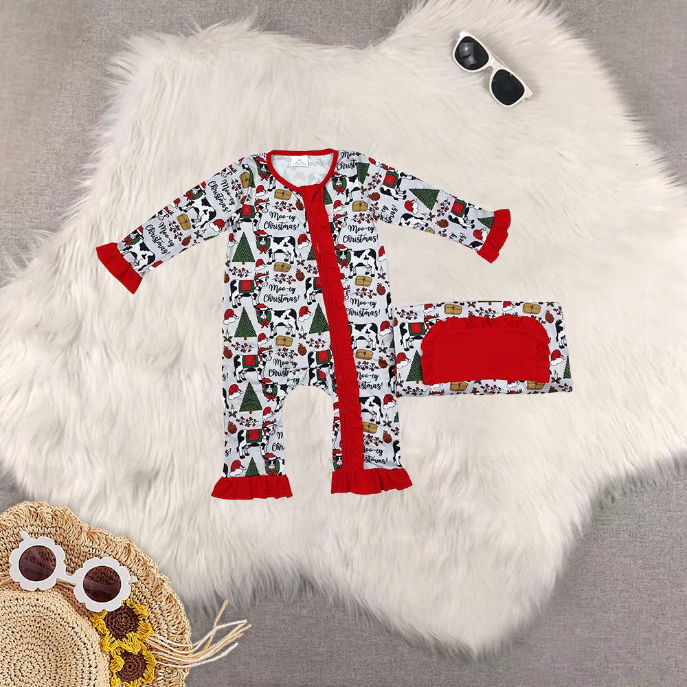 RTS NO MOQ Sibling baby girls baby boys clothes Christmas long-sleeved trousers suit & romper & dress & adult pants