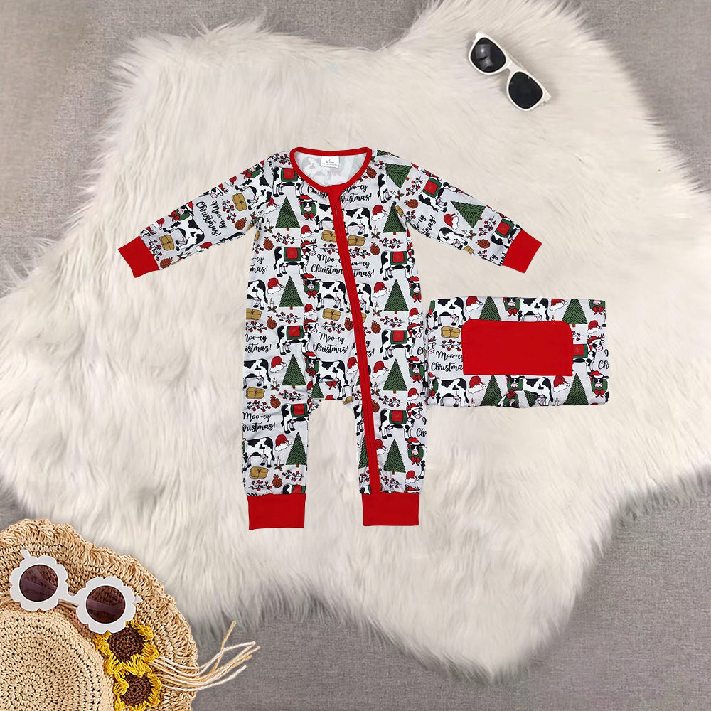 RTS NO MOQ Sibling baby girls baby boys clothes Christmas long-sleeved trousers suit & romper & dress & adult pants