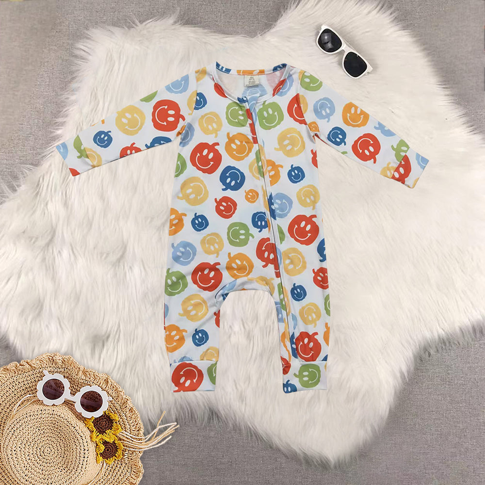 RTS NO MOQ Sibling Baby boys halloween pumpkin long-sleeved trousers suit & romper