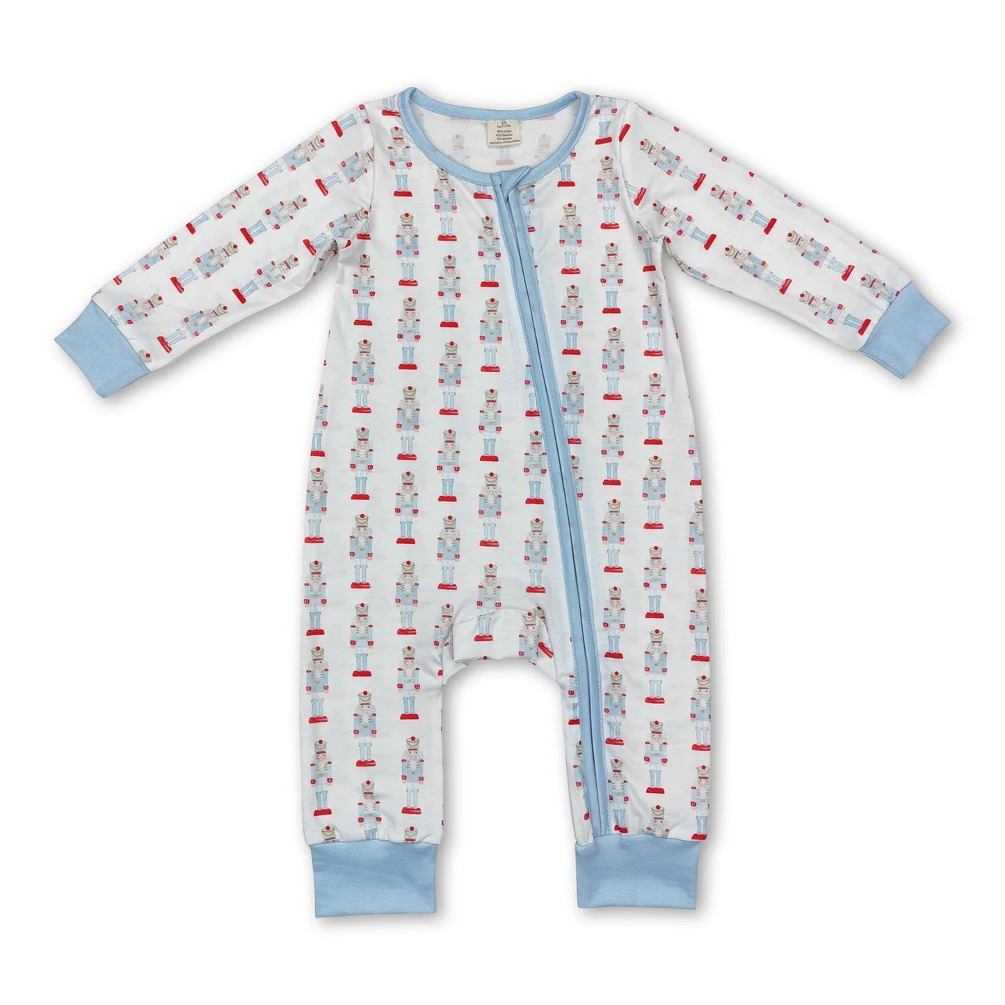 RTS NO MOQ Sibling milk silk Baby Boys Girls Christmas Long Sleeve Zip Up Rompers