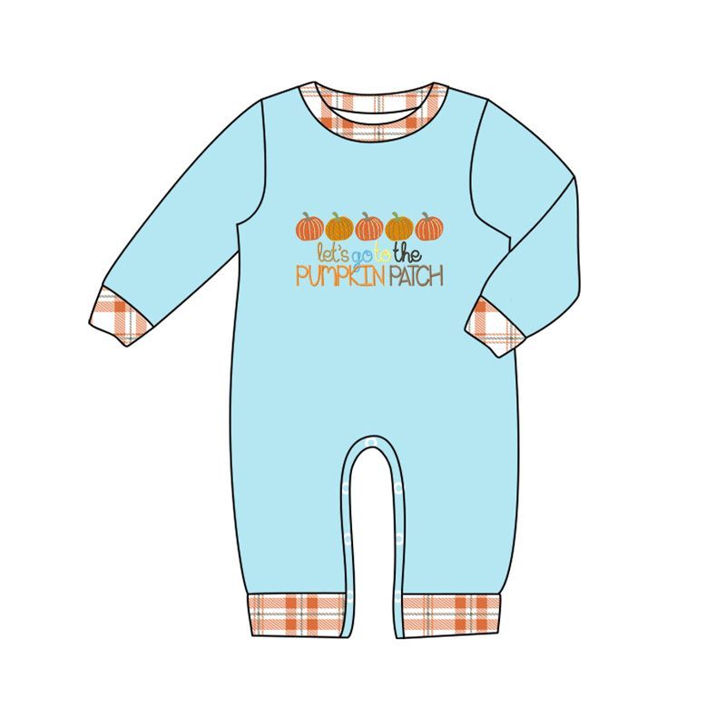 (Pre Order) No moq LR1189 Baby Boys Autumn Pumpkin Fall Romper