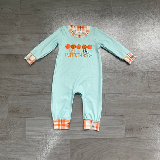 (Sample) No moq milk silk LR1189 Baby Boys Autumn Pumpkin Fall Romper