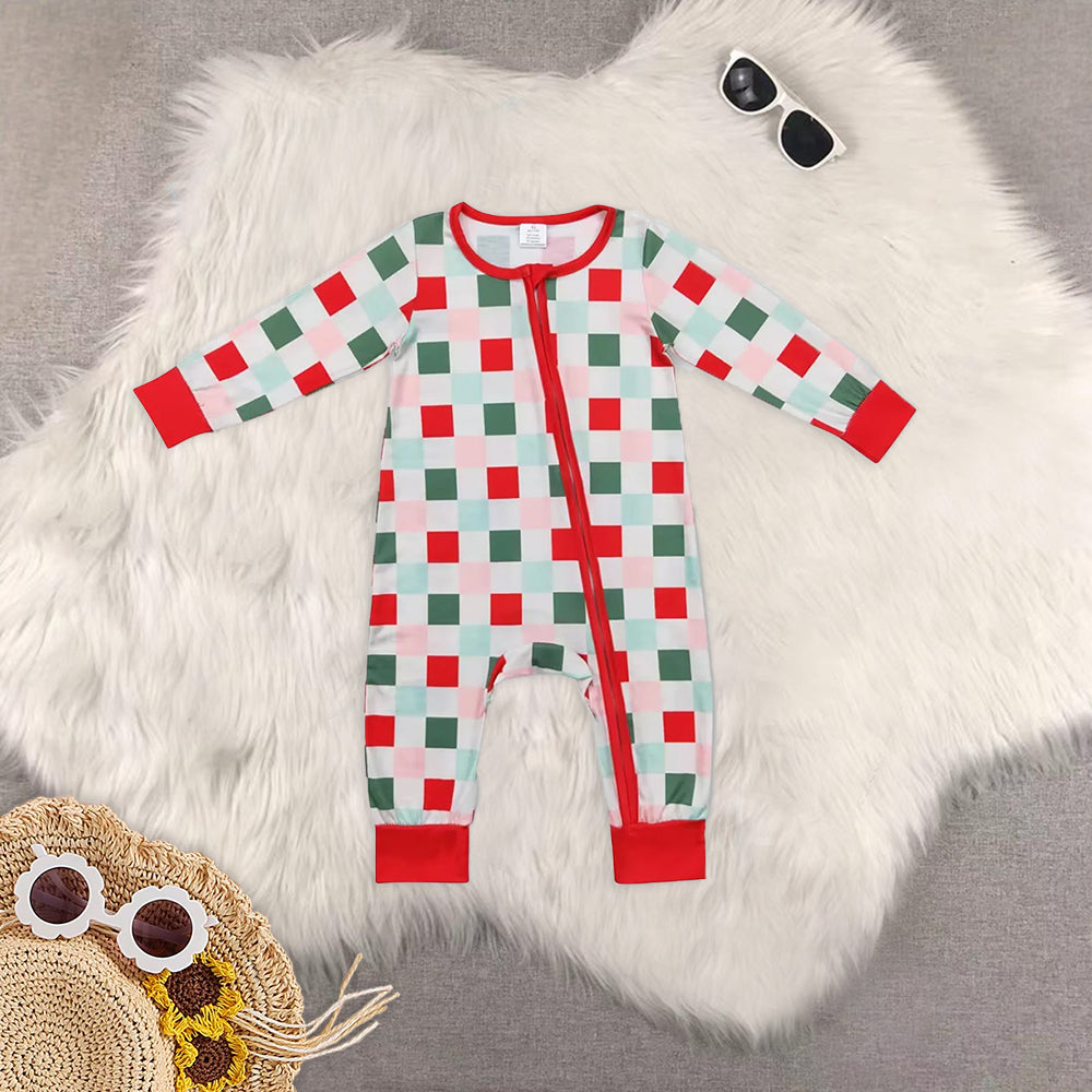RTS NO MOQ Baby boy clothes modal Christmas long Sleeve Romper Mixed Sizes