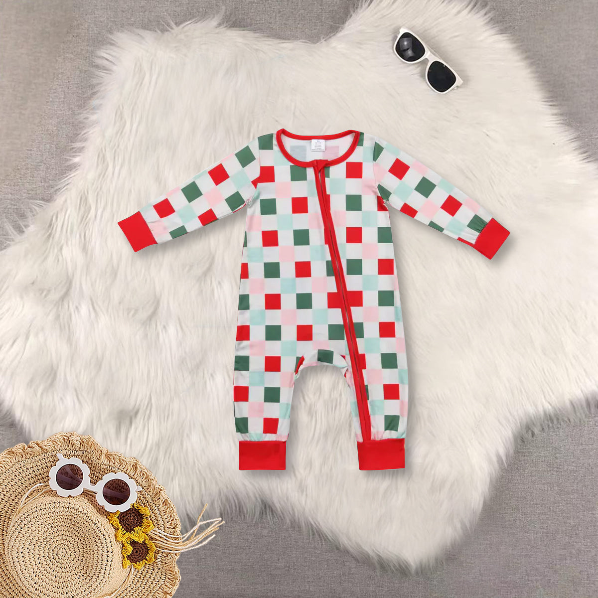 RTS NO MOQ Sibling baby Girls plaid long sleeve pants sets and rompers and adult set Clothes