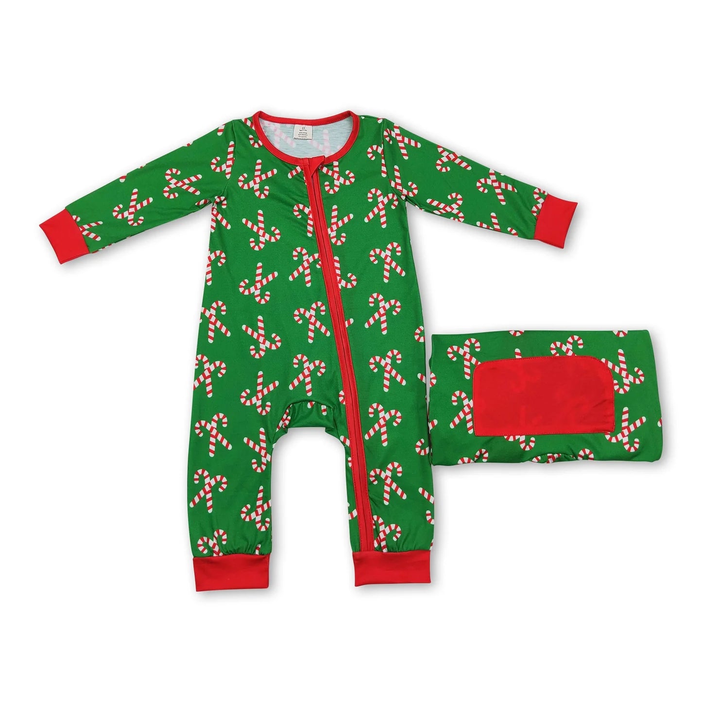RTS NO MOQ Sibling milk silk Baby Boys Girls Christmas Tree Cake Print Bamboo Fabric Zip Up Rompers