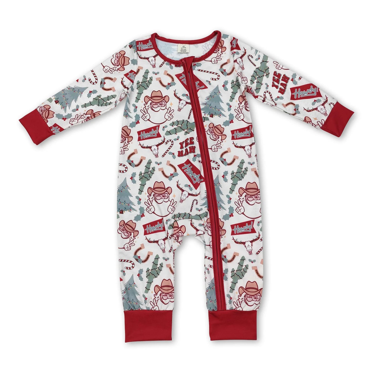 RTS NO MOQ Sibling milk silk Baby Boys Girls Christmas Long Sleeve Zip Up Rompers