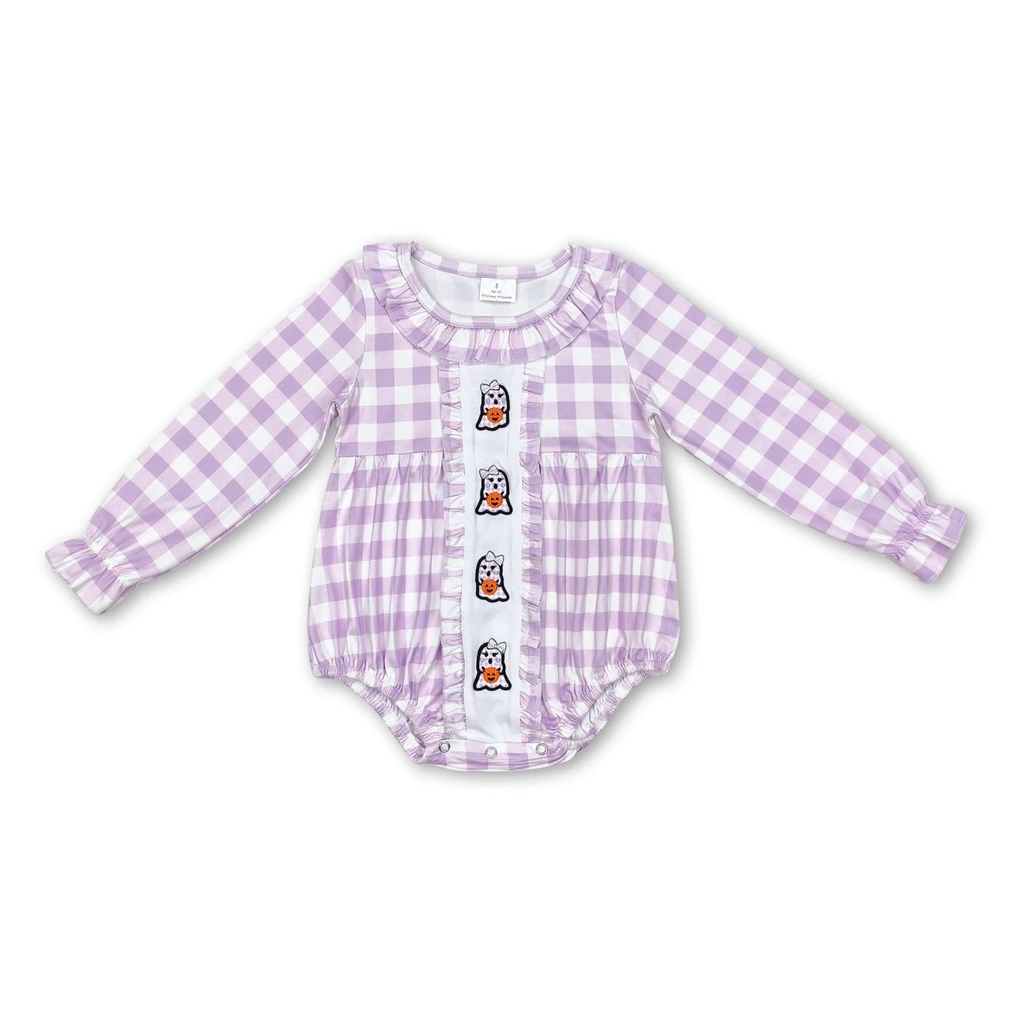RTS NO MOQ Sibling milk silk Baby Girls Embroidery Turkey Pumpkin Floral Long Sleeve Ruffle Rompers