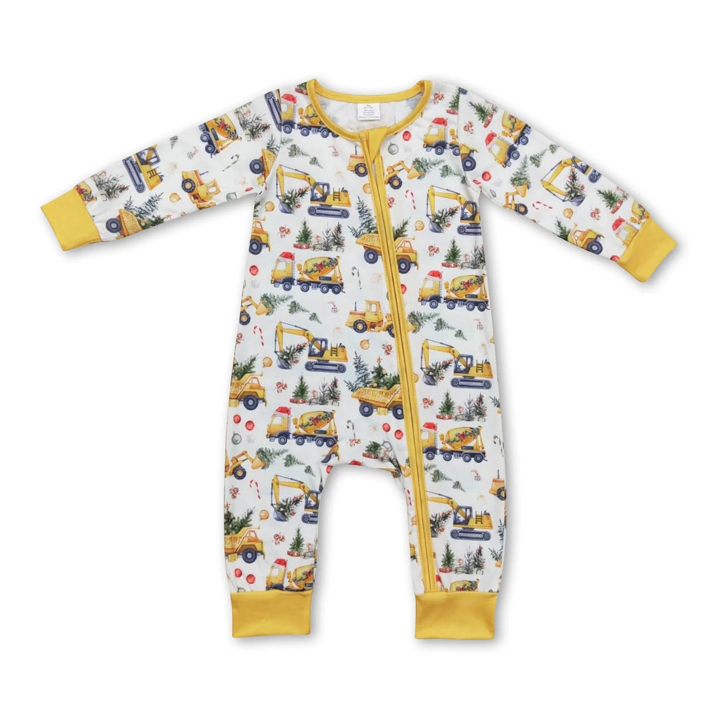 RTS NO MOQ Sibling milk silk Baby Boys Girls Christmas Long Sleeve Zip Up Rompers