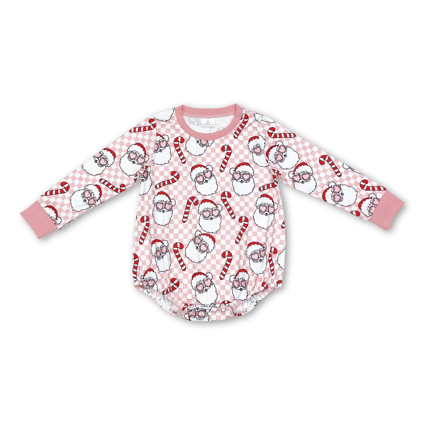 RTS NO MOQ Sibling milk silk Baby Boys Girls Christmas Long Sleeve Santa Print Rompers
