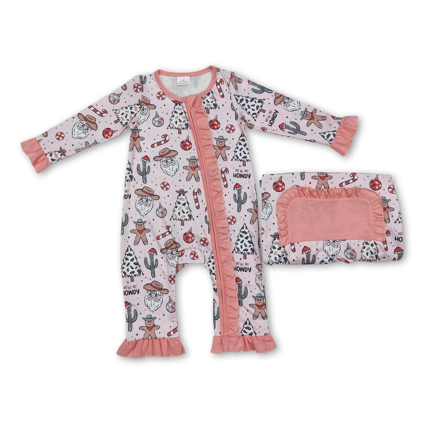 RTS NO MOQ Sibling milk silk Baby Girls And Boys Christmas Howdy Western Tree Top Pants Pajamas Clothes Sets Rompers