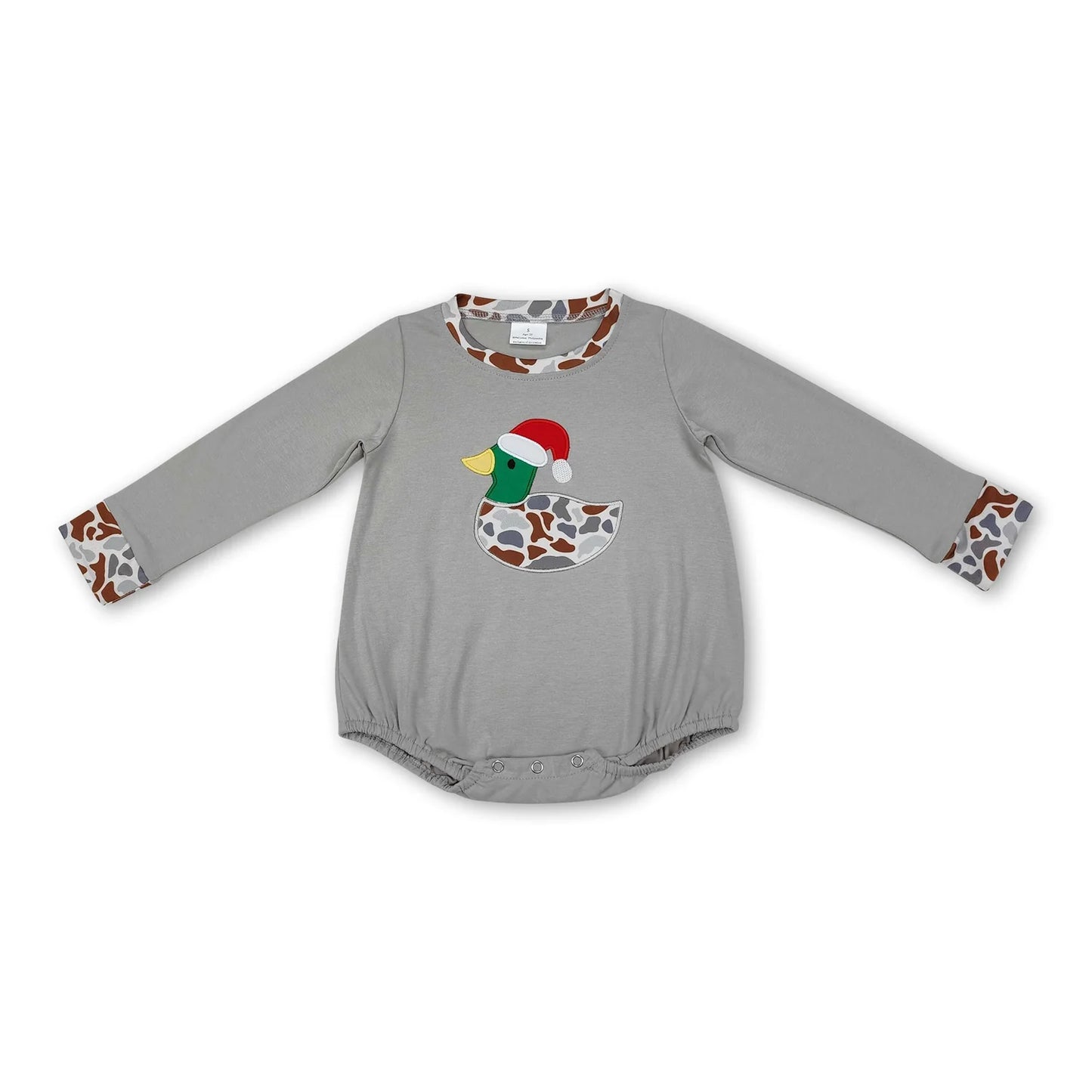 RTS NO MOQ Sibling milk silk Baby Boys Girls Christmas Long Sleeve Santa Print Rompers