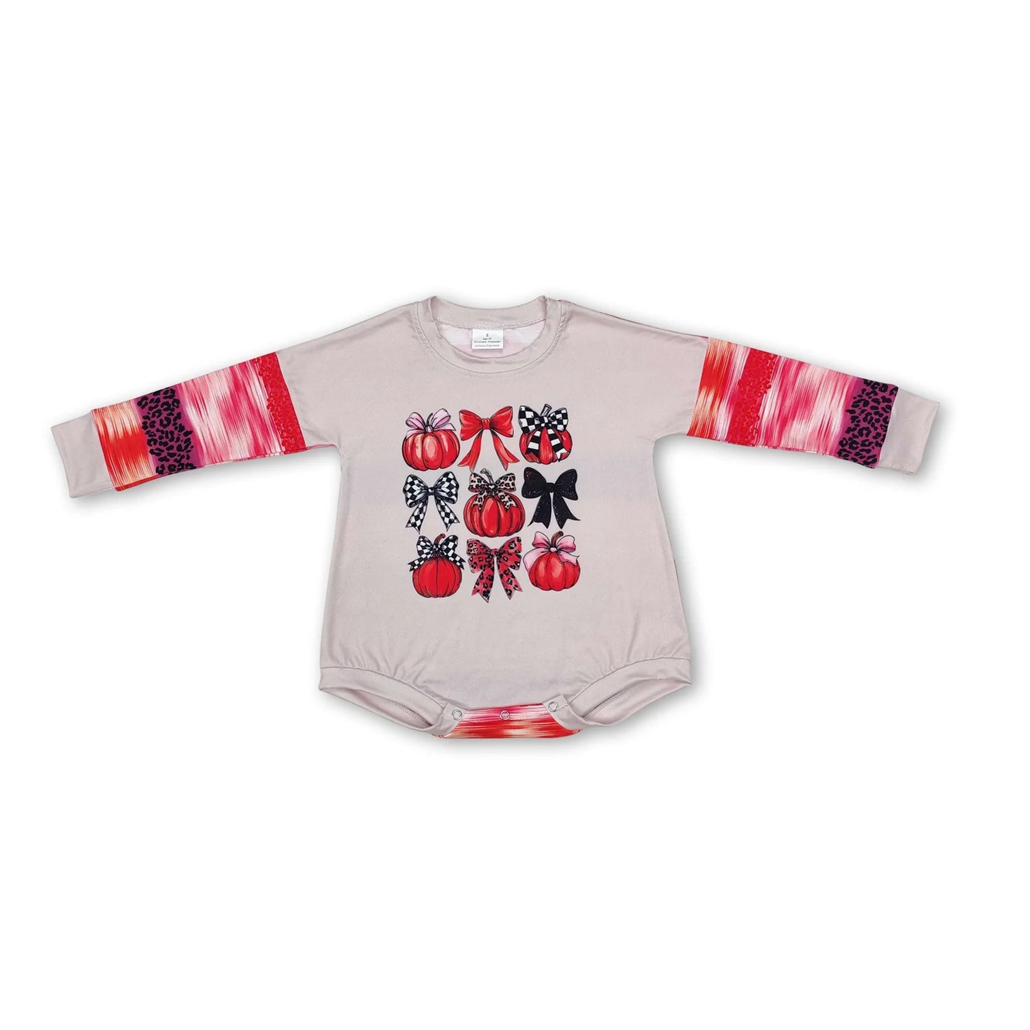 RTS NO MOQ Sibling milk silk Baby Girls Cute Halloween Pumpkin Print Long Sleeve Rompers