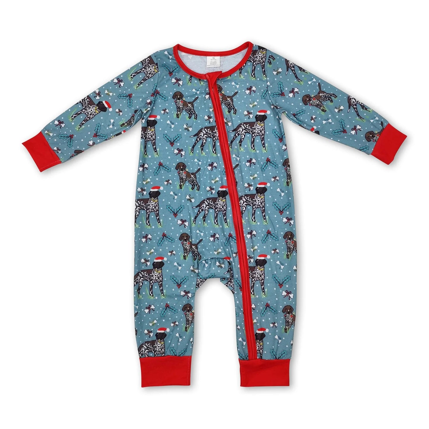 RTS NO MOQ Sibling milk silk Baby Boys Girls Christmas Long Sleeve Zip Up Rompers