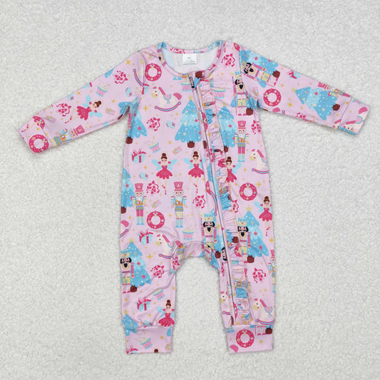 RTS NO MOQ ETA 5/7days arrived LR1970 Nutcracker pink purple zipper long sleeve jumpsuit