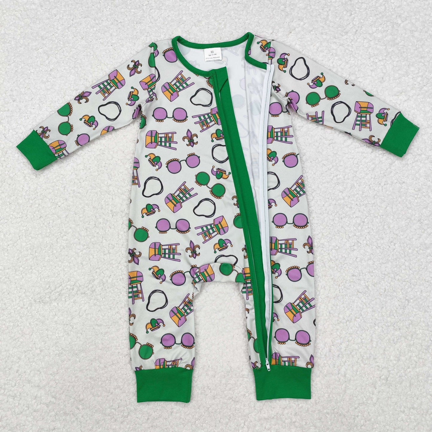 RTS NO MOQ Girls Boys Mardi gras Pajamas Clothes Sets and romper