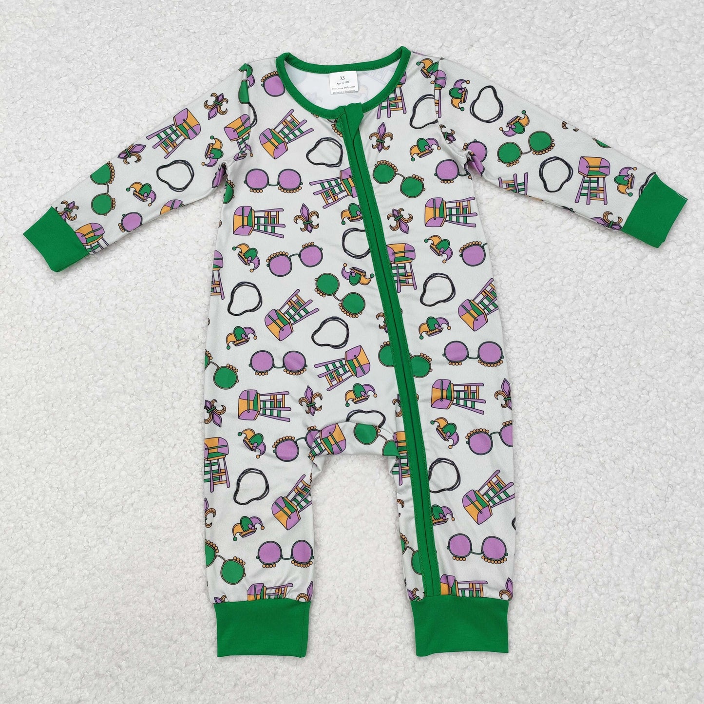RTS Sibling baby girl clothes mardi gras long Sleeve pants sets and rompers