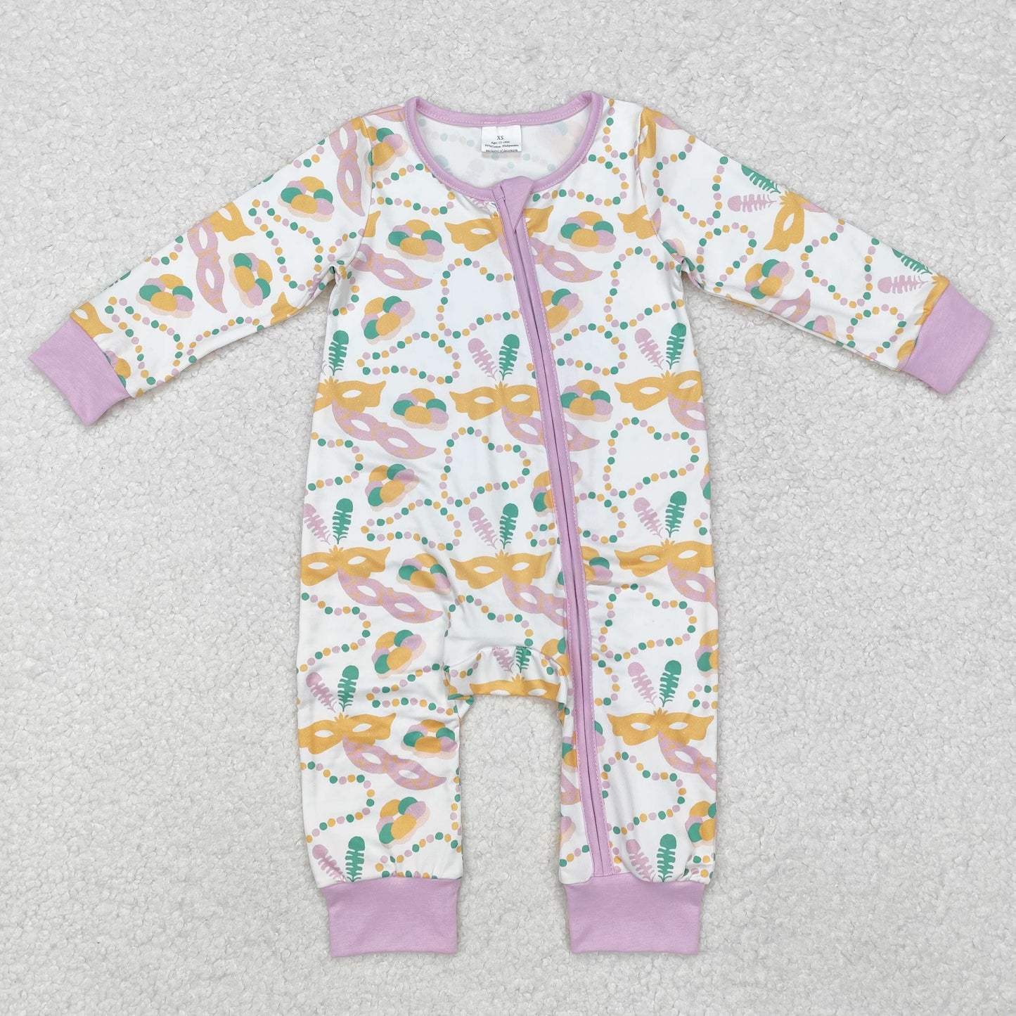RTS NO MOQ Sibling Baby Girls clothes Mardi gras long sleeve Clothes Sets and romper