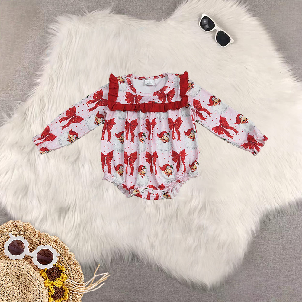 RTS Sibling baby girls clothes Christmas long Sleeve rompers