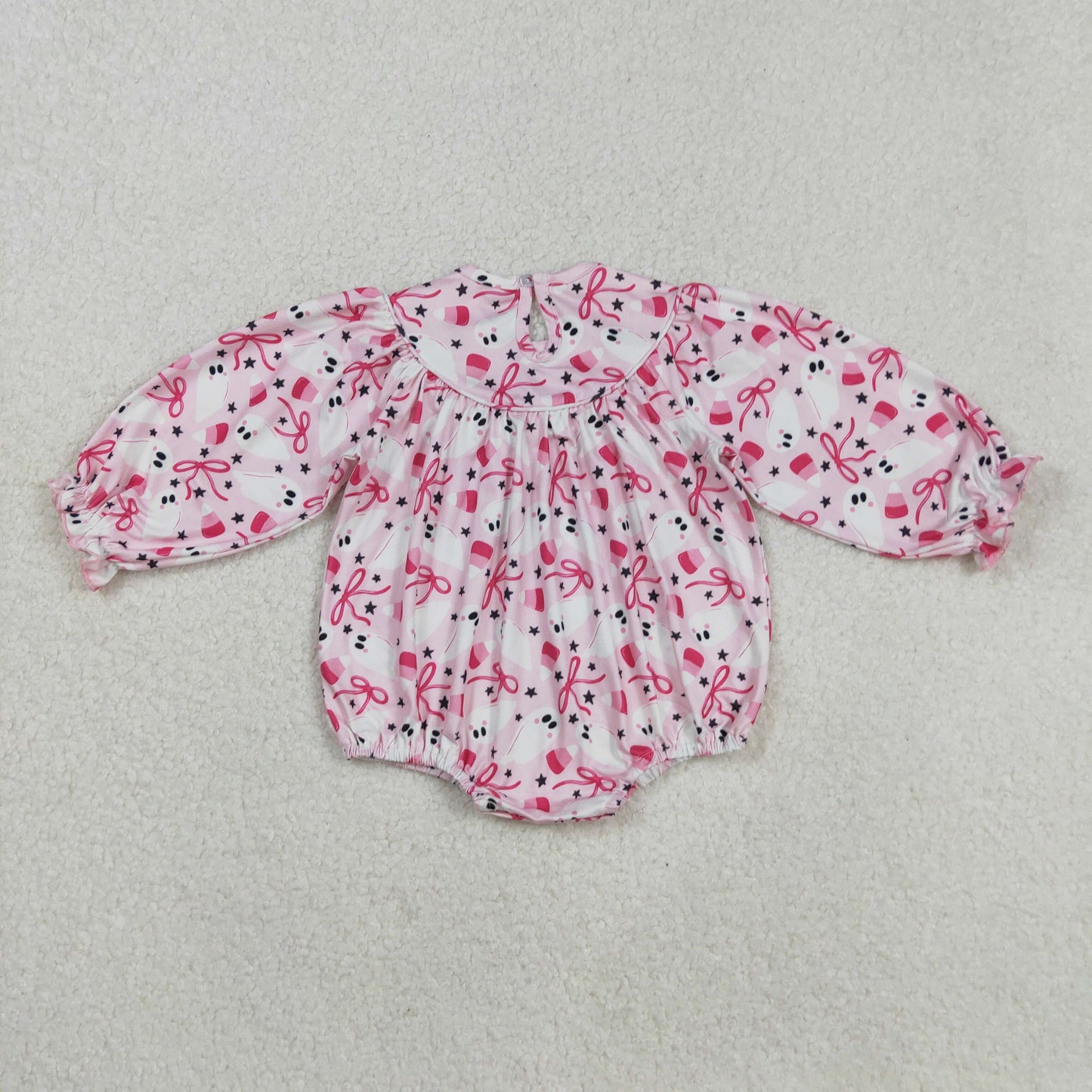 RTS Sibling baby girls clothes smocked embroidery halloween turkey long Sleeve rompers