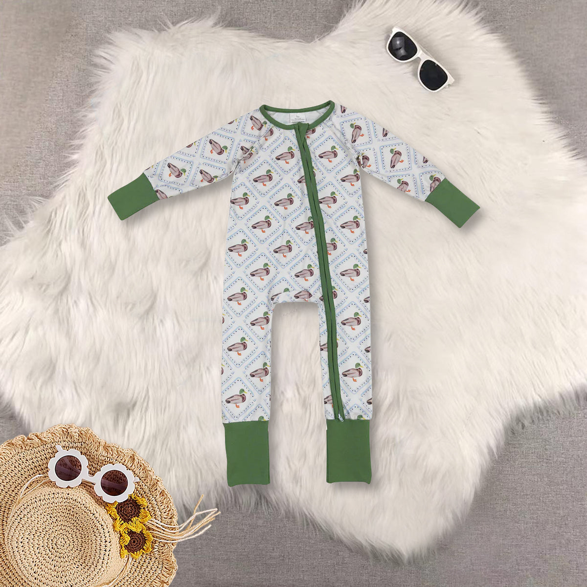 RTS NO MOQ Sibling Baby boy clothes duck long-sleeved trousers suit & romper