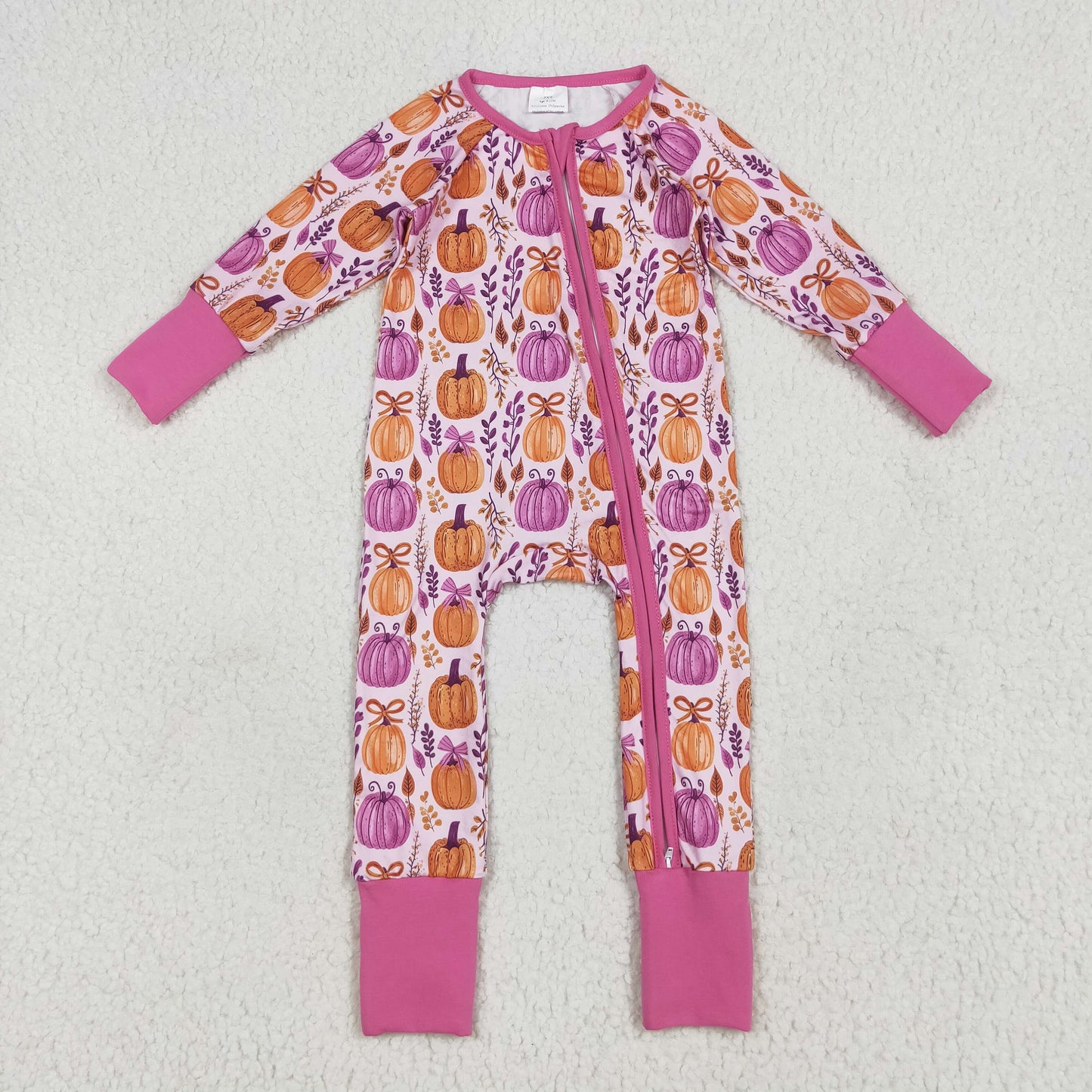 RTS NO MOQ Sibling Baby girl clothes Halloween pumpkin long-sleeved trousers suit & romper