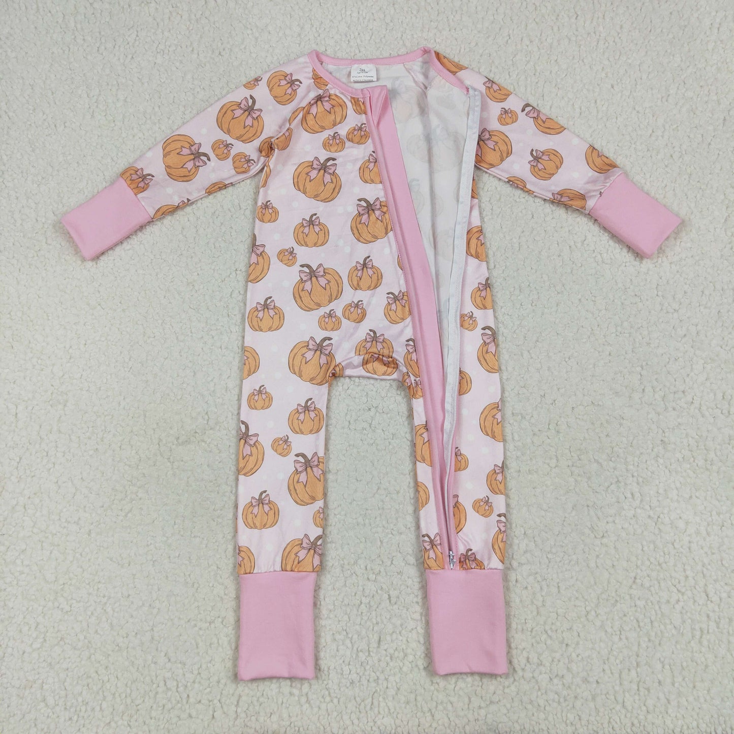 RTS Sibling baby girl clothes halloween pumpkin long Sleeve pants sets and rompers