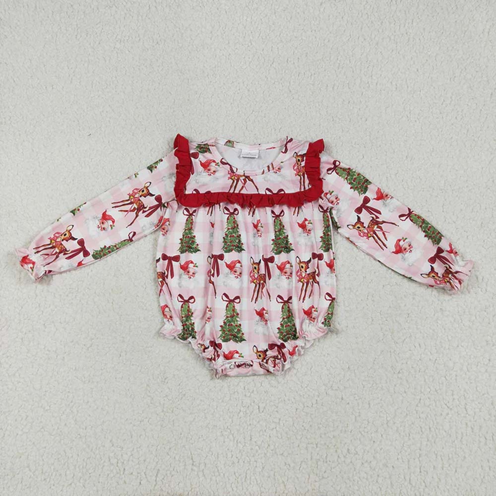RTS Sibling baby girls clothes Christmas long Sleeve pants sets and dress and rompers