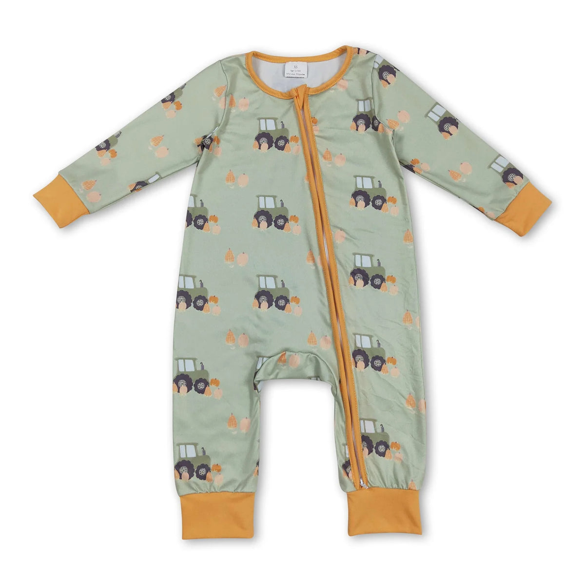 RTS NO MOQ Sibling milk silk Baby Boys Girls Pumpkins Trucks Long Sleeve Top Pants Pajamas Sets Rompers