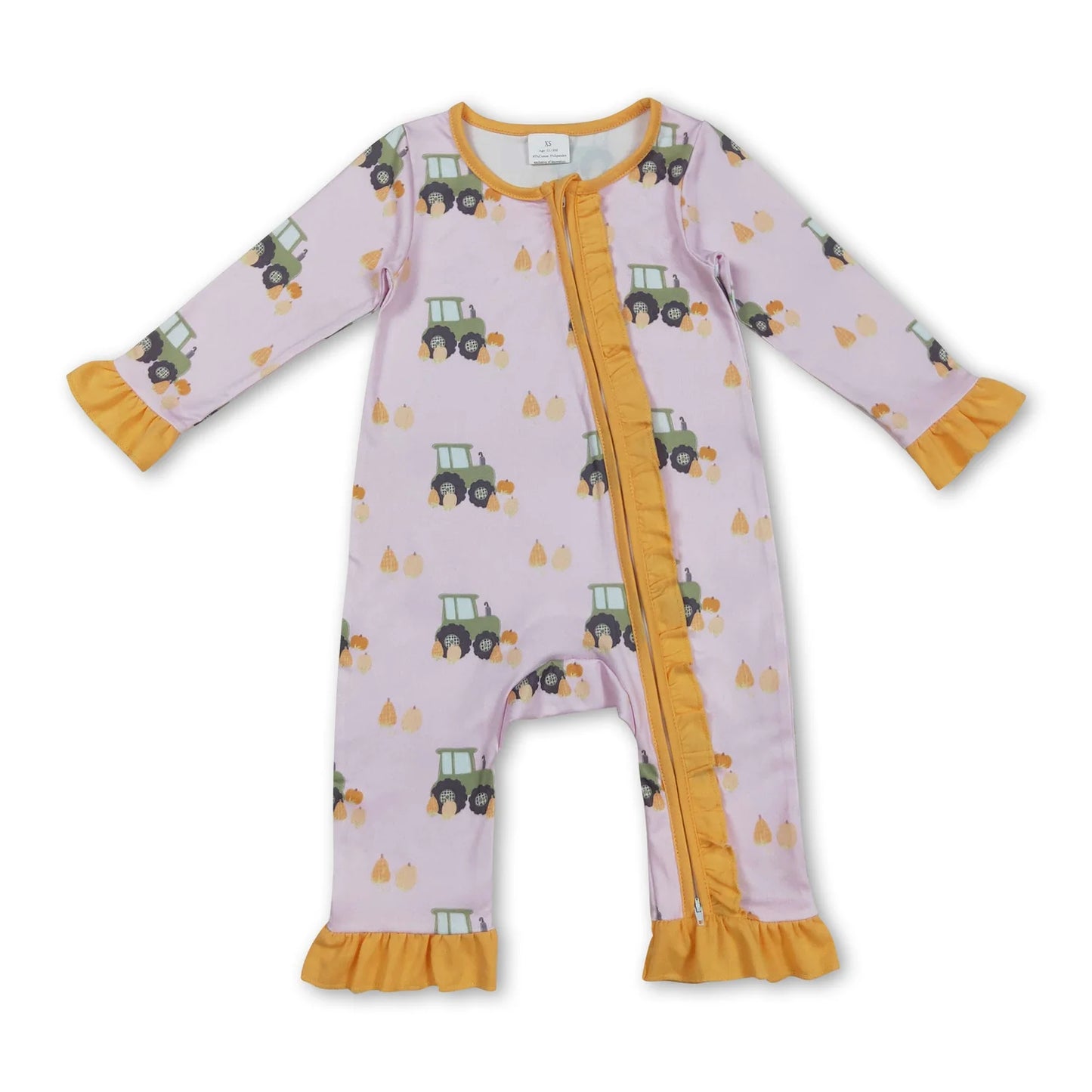 RTS NO MOQ Sibling milk silk Baby Boys Girls Pumpkins Trucks Long Sleeve Top Pants Pajamas Sets Rompers