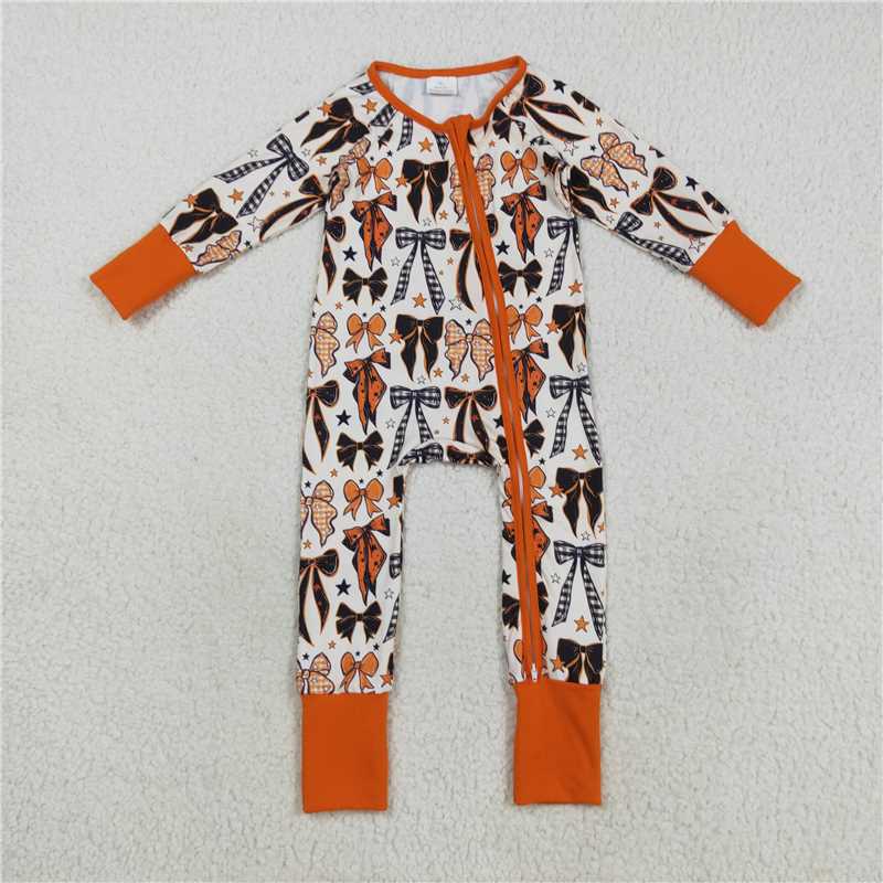 RTS NO MOQ Sibling Baby boy girl clothes Bow long Sleeve Romper Mixed Sizes