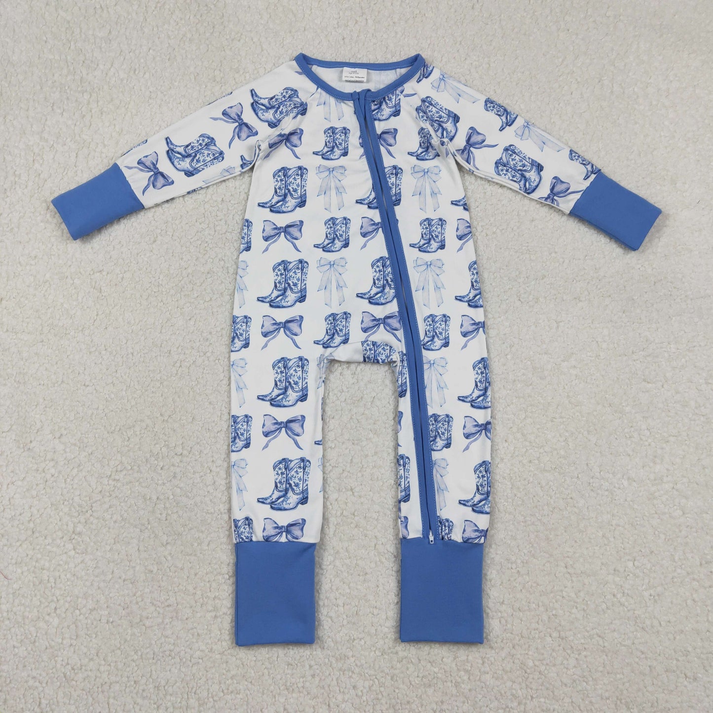 RTS NO MOQ Sibling Baby girl clothes western boots long-sleeved trousers suit & rompers