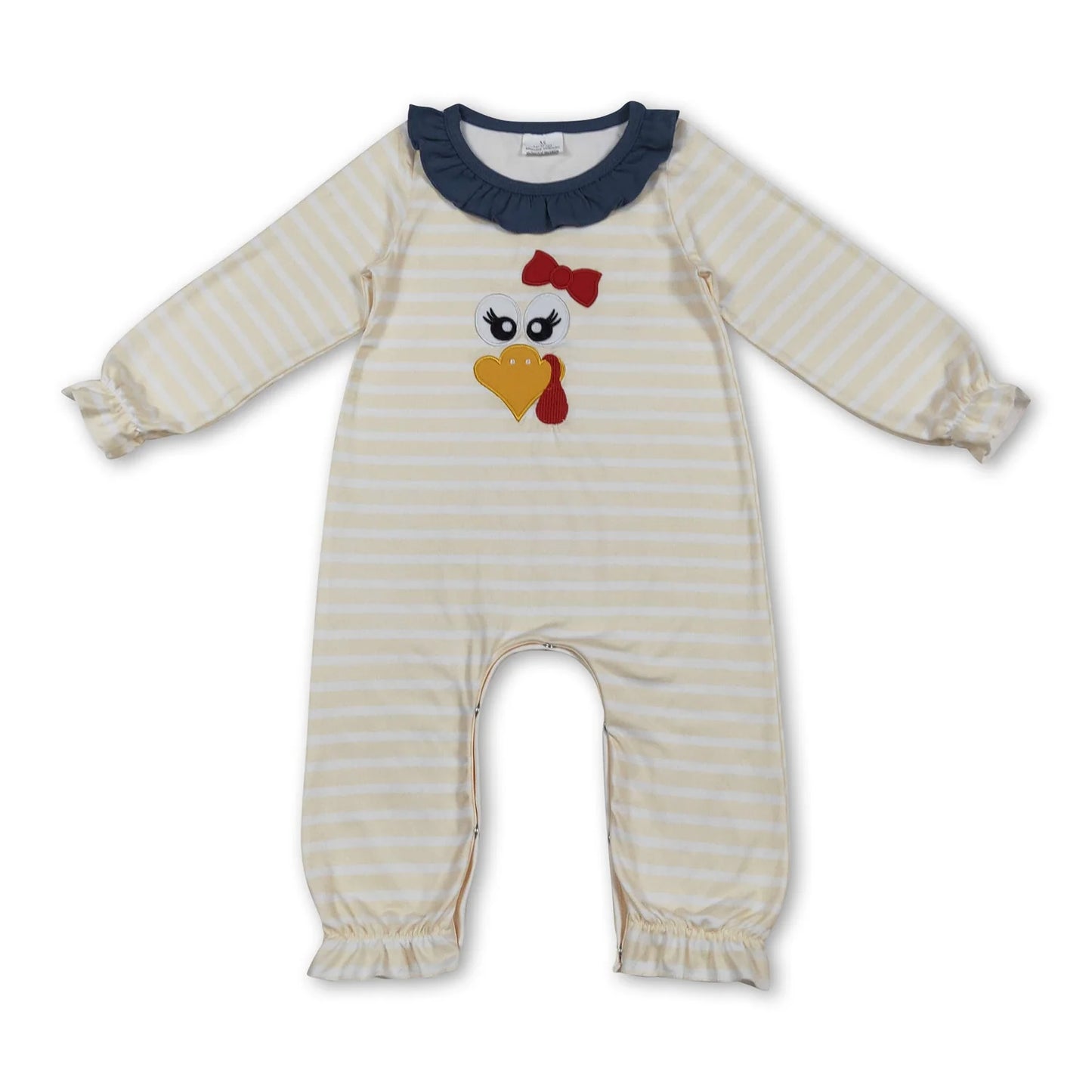 RTS NO MOQ Sibling milk silk Baby Girls And Boys Cute Embroidery Turkey And Pumpkins Plaid Pants Thanksgiving Clothes Set Rompers