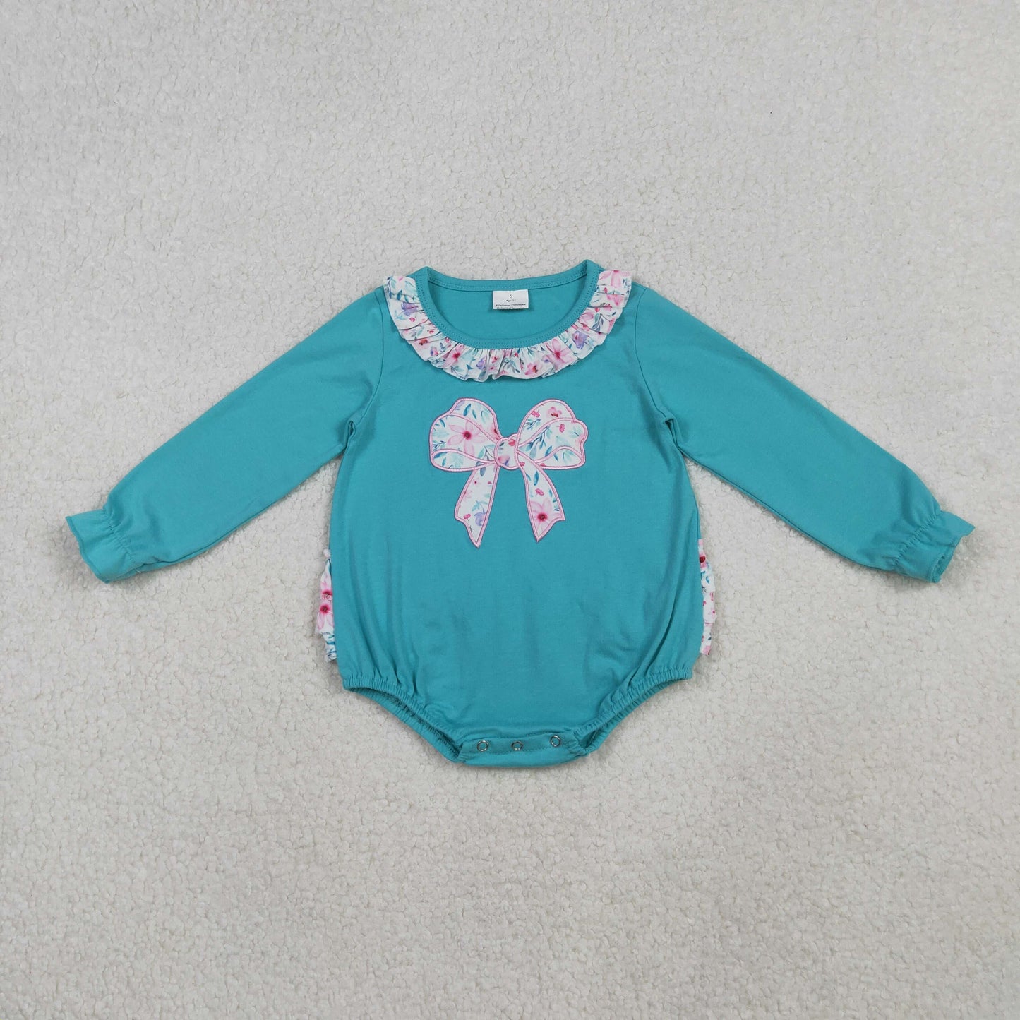 RTS NO MOQ Sibling Baby girls clothes Embroidery bow long-sleeved rompers and dress