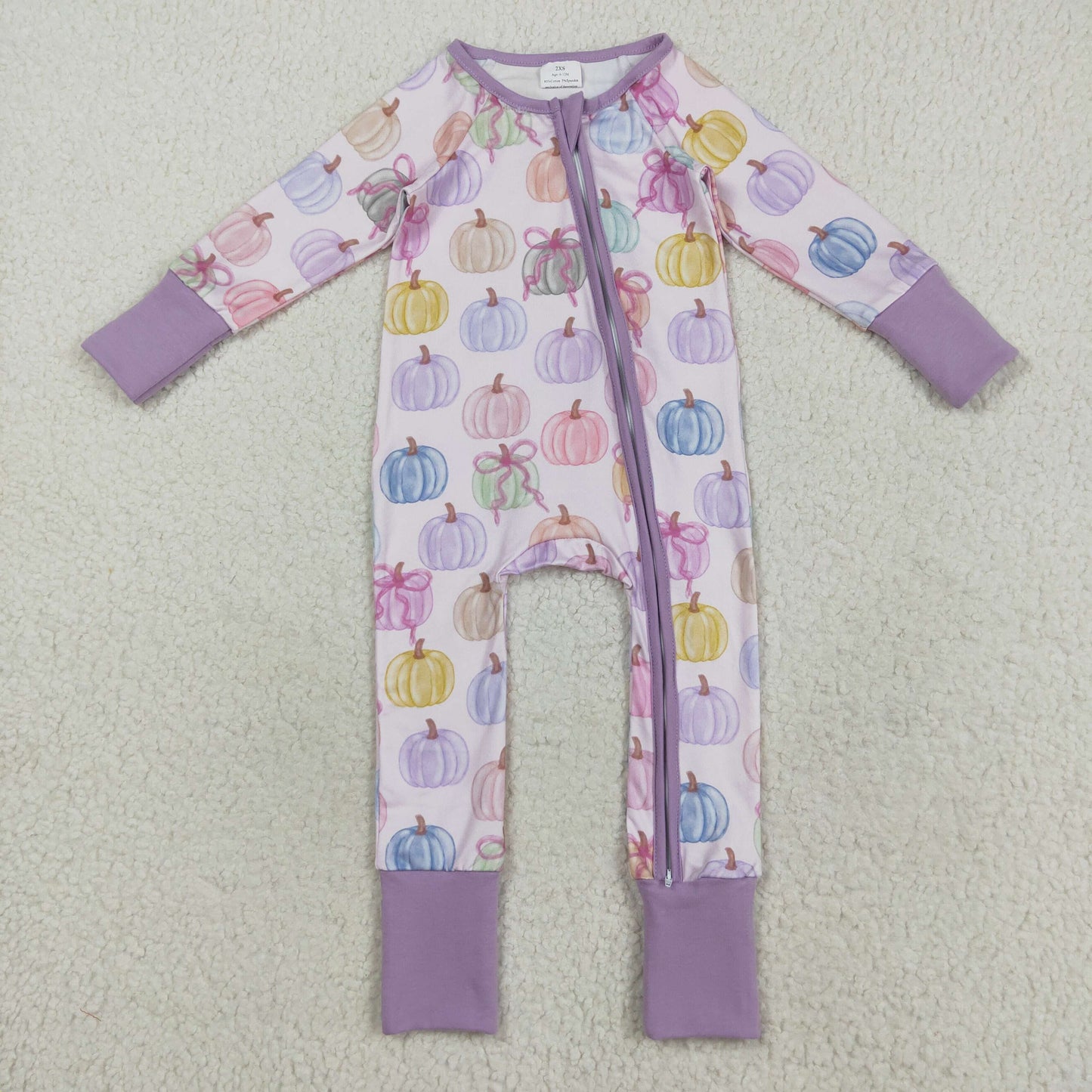 RTS Sibling baby girl clothes pumpkin bow long Sleeve pants sets and rompers
