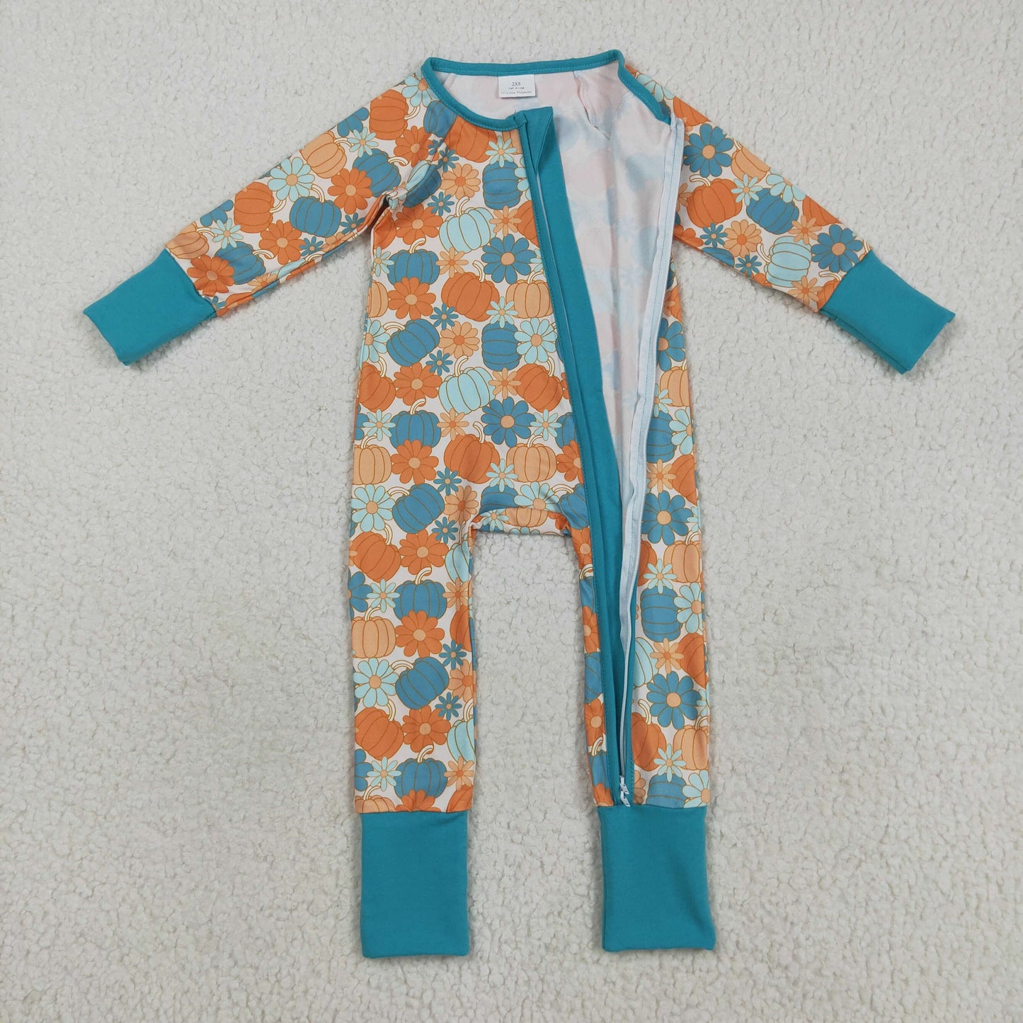 RTS NO MOQ Sibling Baby boy girls clothes Halloween pumpkin long-sleeve rompers