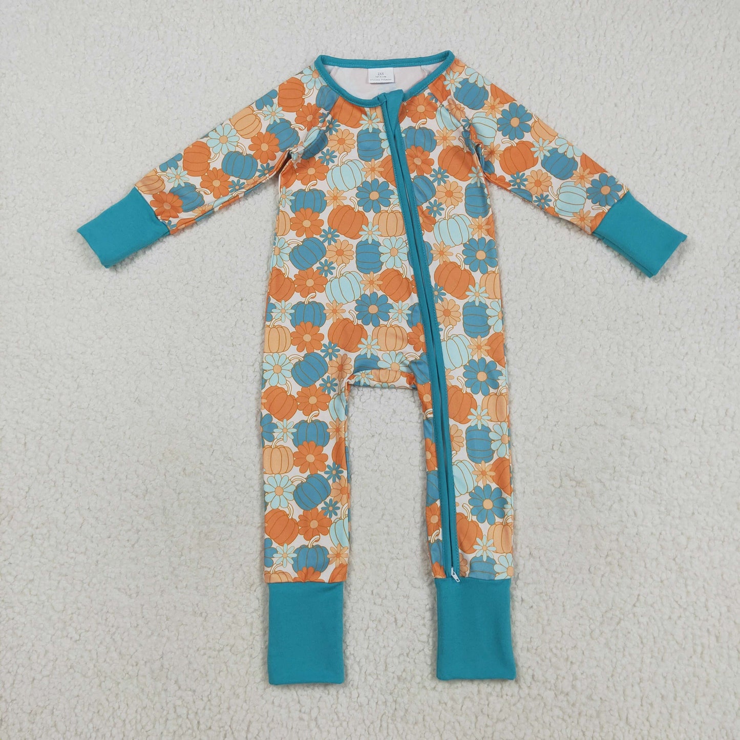 RTS NO MOQ Sibling Baby boy girls clothes Halloween pumpkin long-sleeve rompers